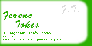 ferenc tokes business card