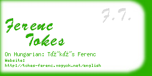 ferenc tokes business card